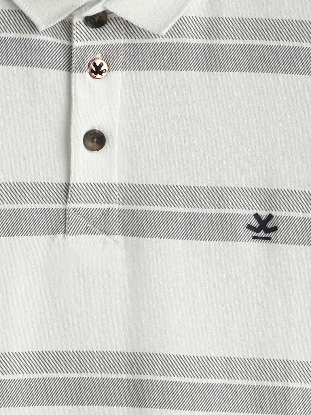Striped Slim Fit Polo T-Shirt | Off White - Image 4