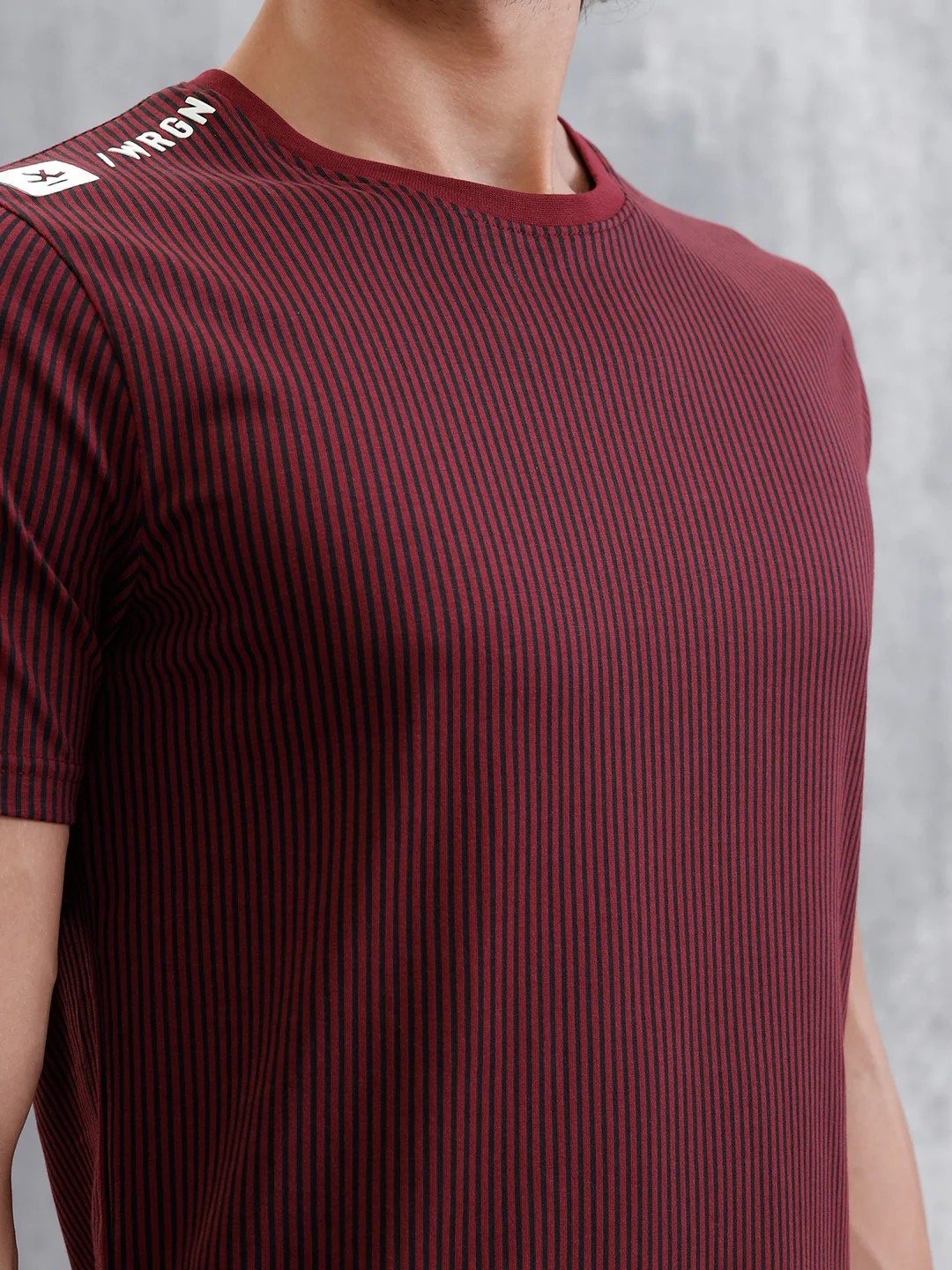 Striped Slim Fit T-Shirt | Maroon - Image 5