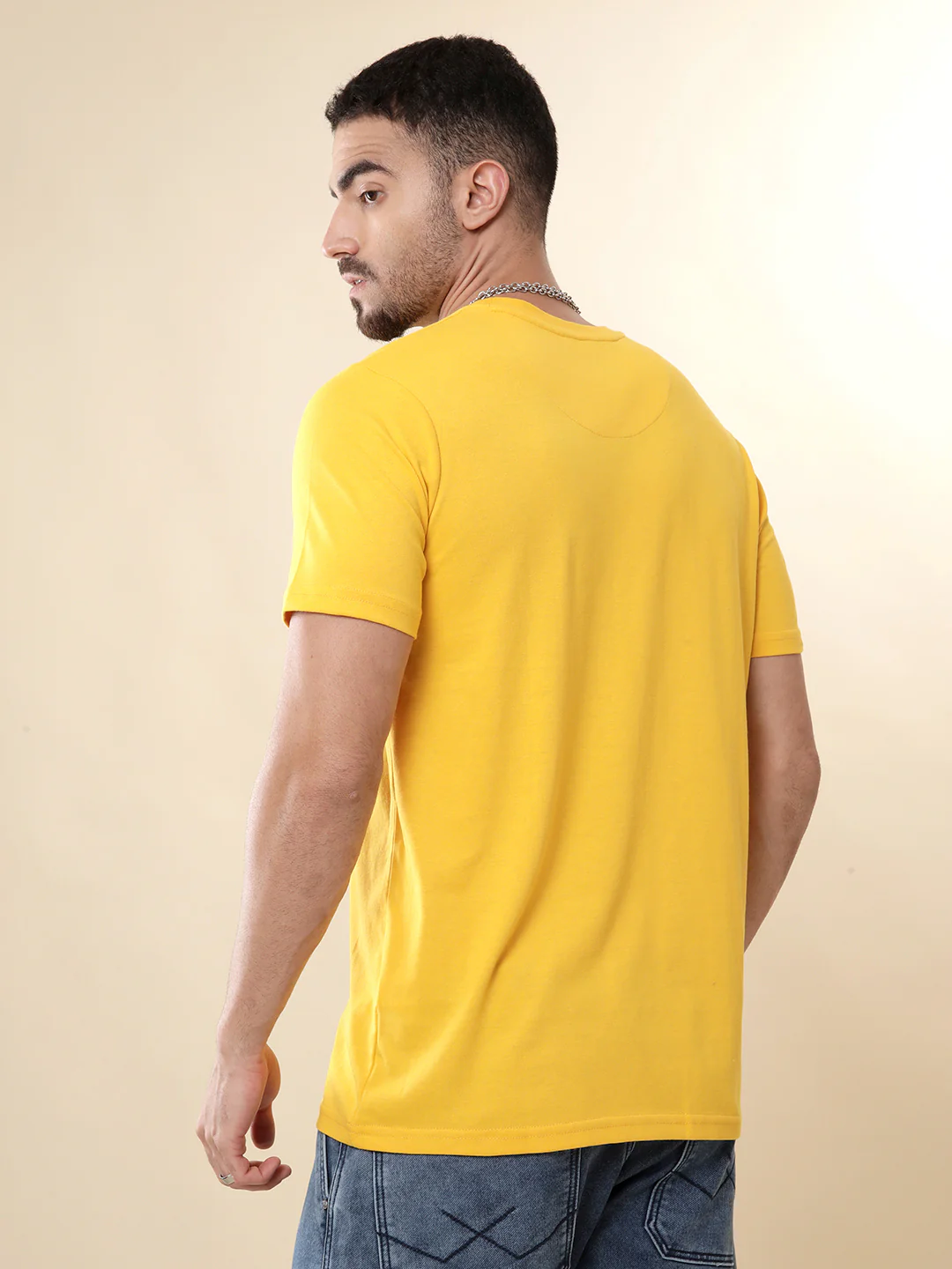 Sunny Yellow Crew Neck T-Shirt - Image 3