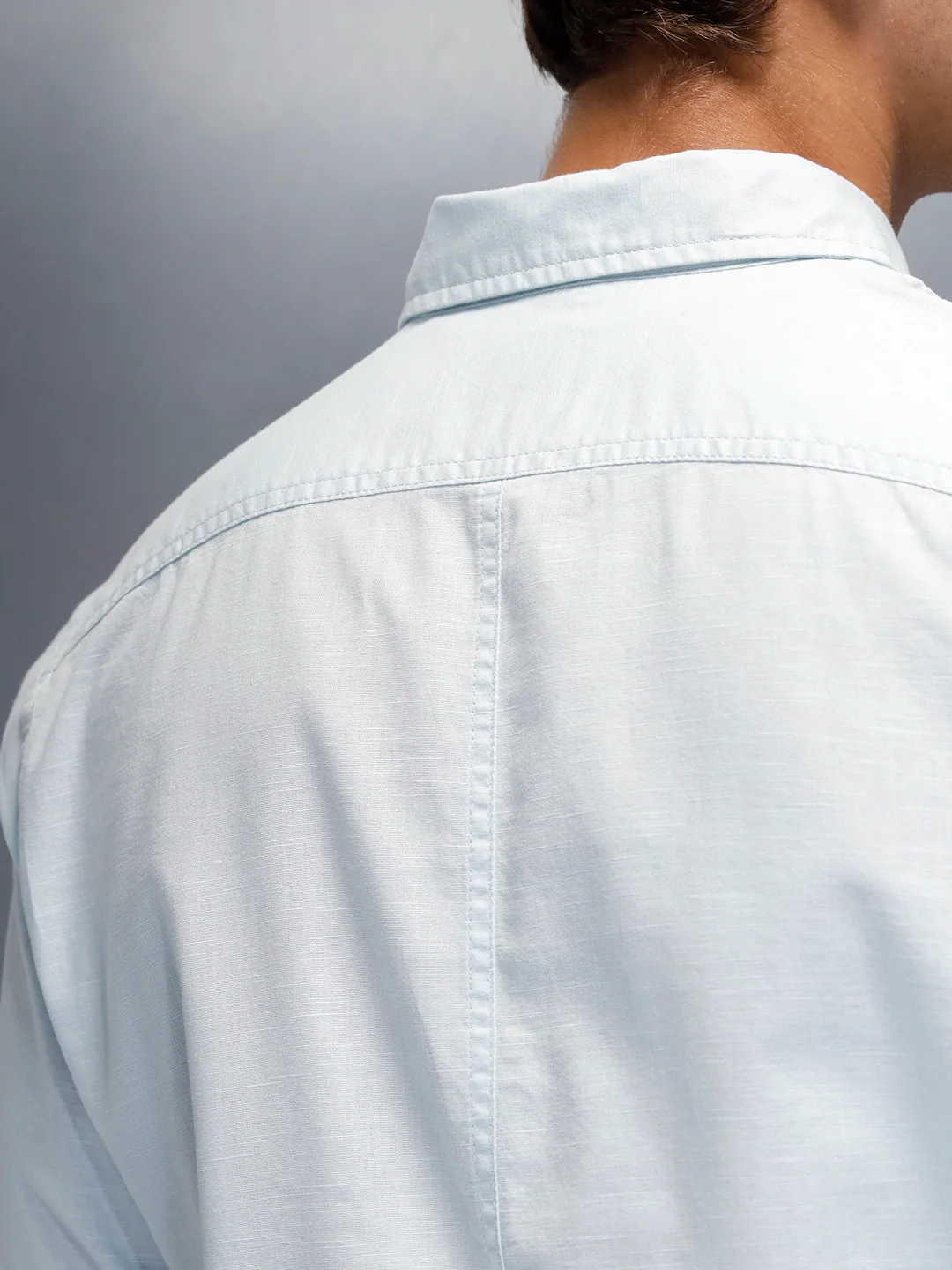 Tailored Slim Fit Casual Shirt for Men | Light Blue - Image 5