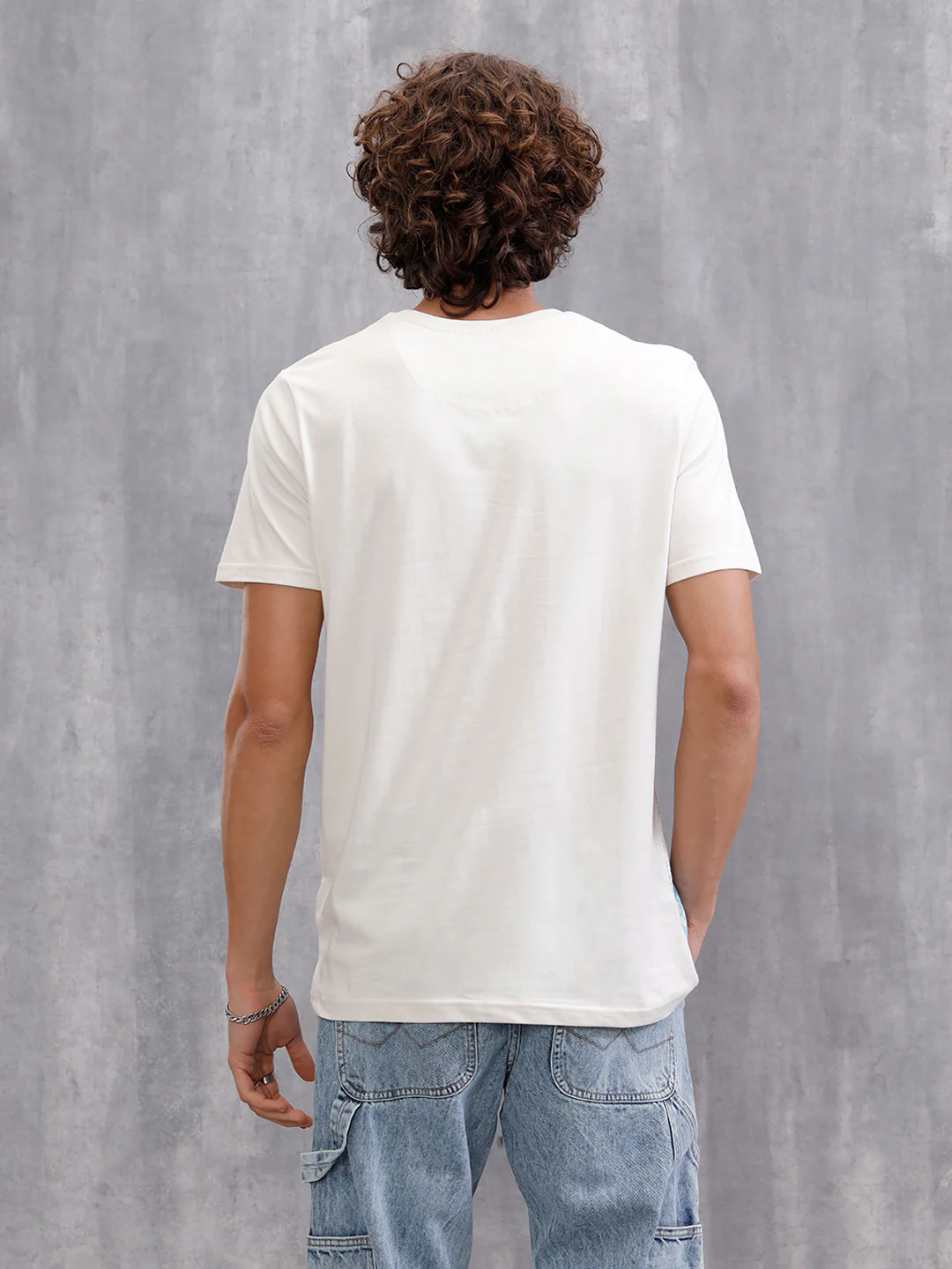 Tapestry Inspired Distressed Ombré Print T-Shirt  | Off White - Image 3