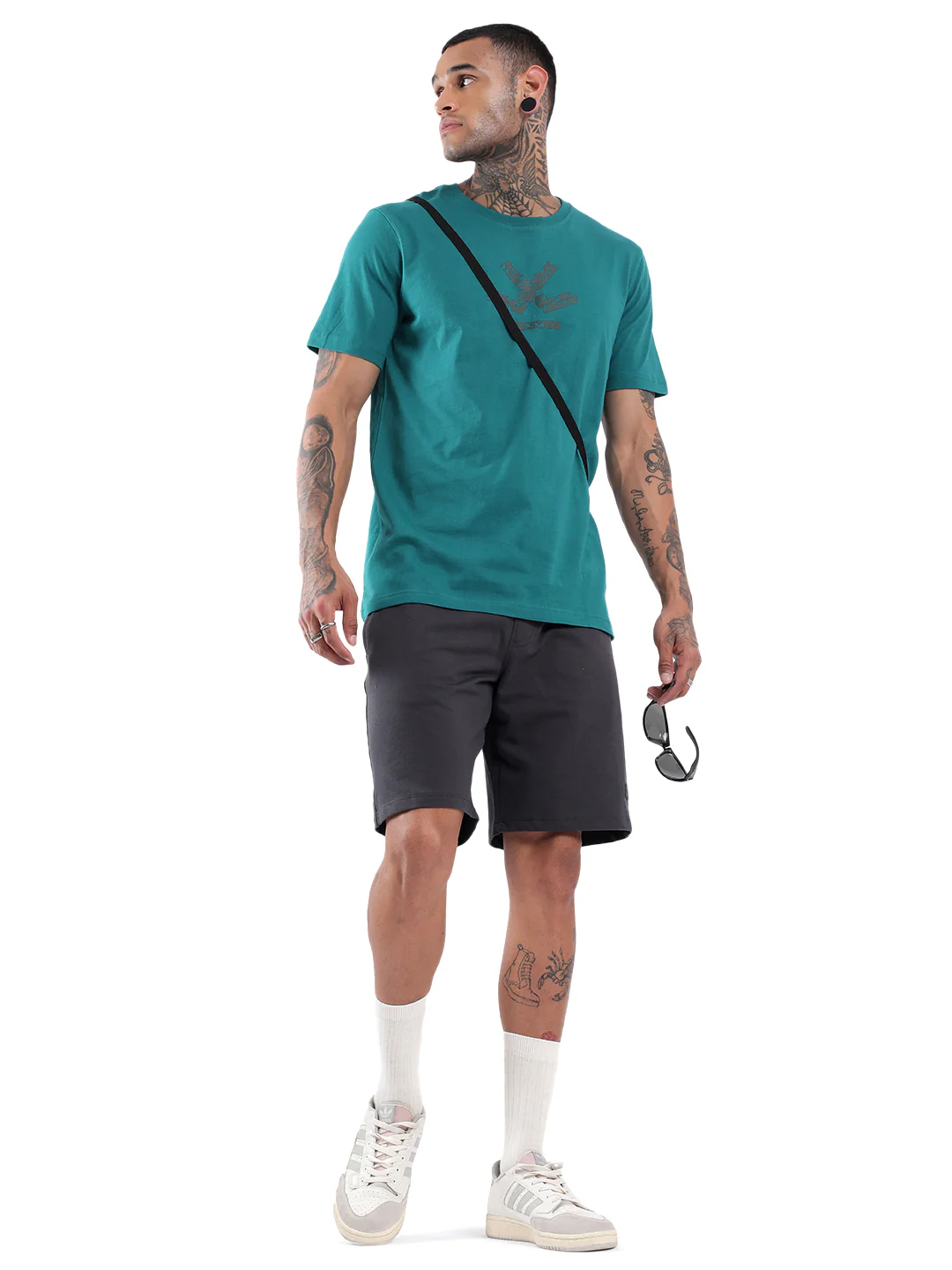Teal Basic Logo Printed T-Shirt - Image 2
