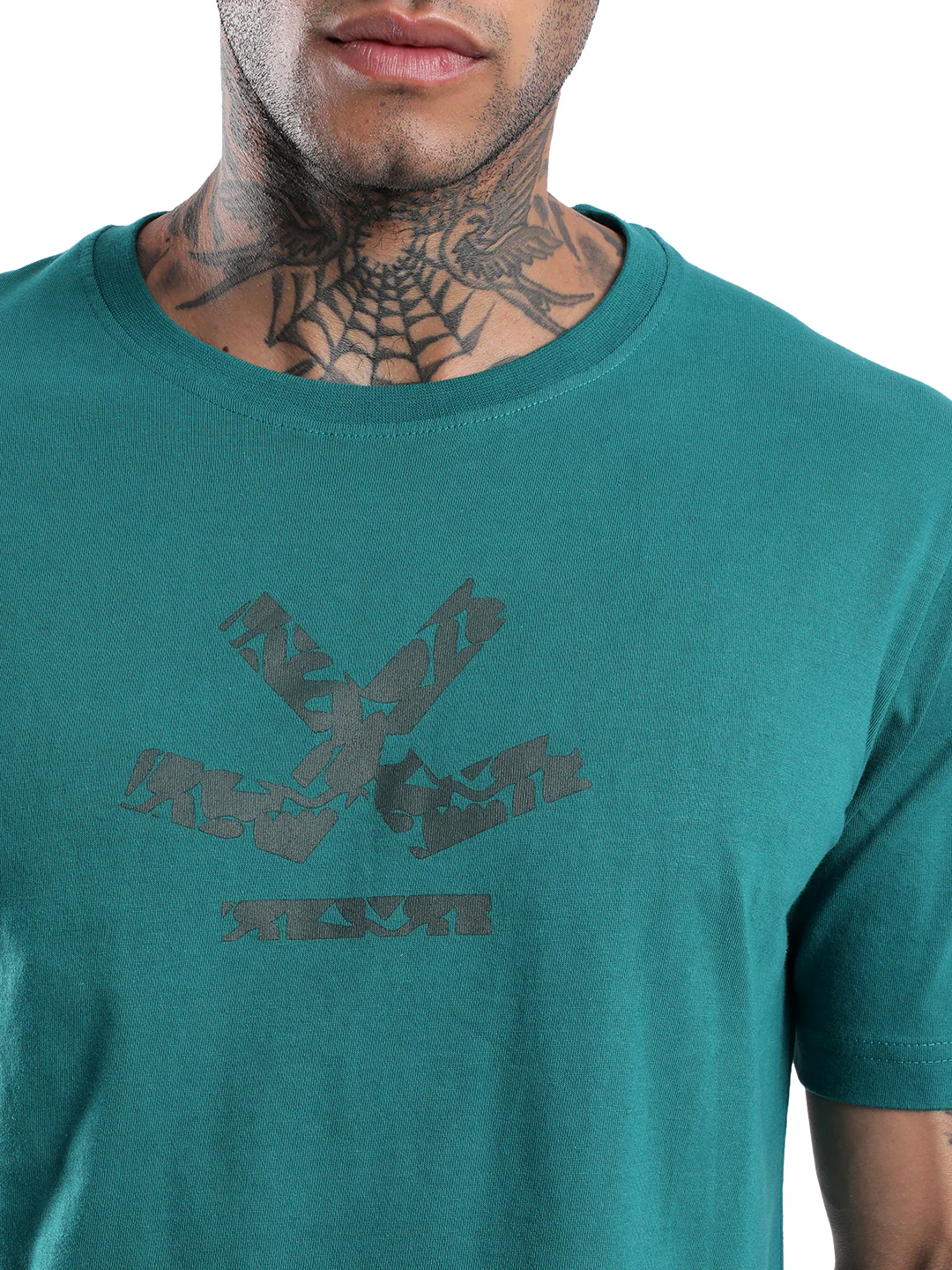 Teal Basic Logo Printed T-Shirt - Image 5