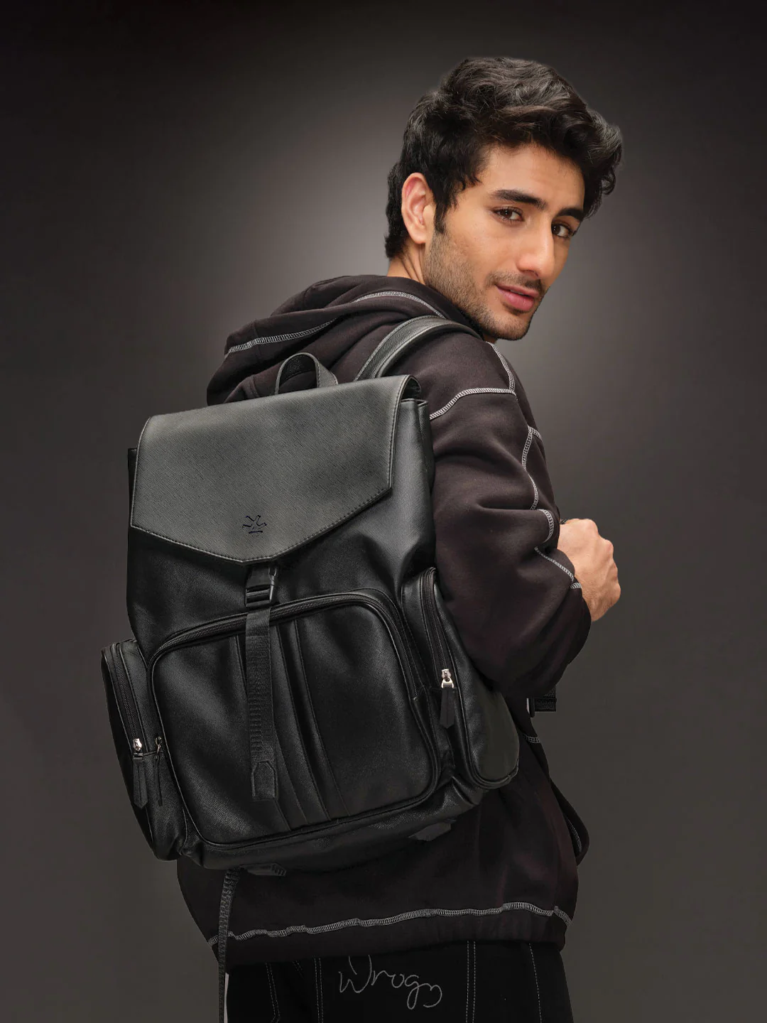 Textured Everyday Backpack | Black (30L) - Image 3