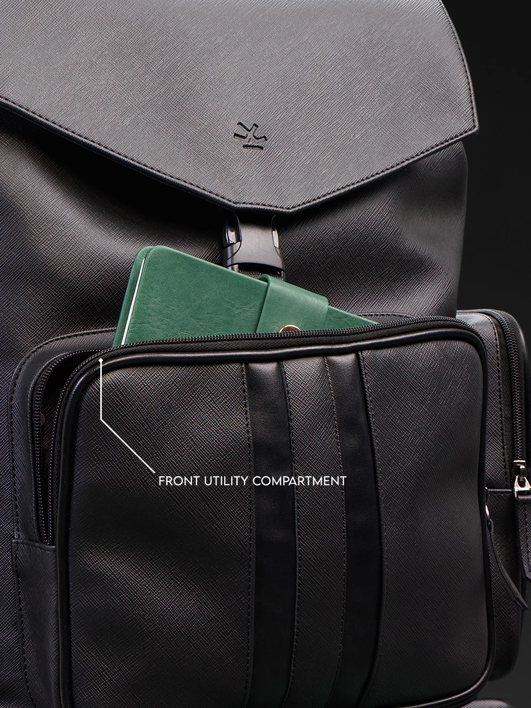 Textured Everyday Backpack | Black (30L) - Image 7