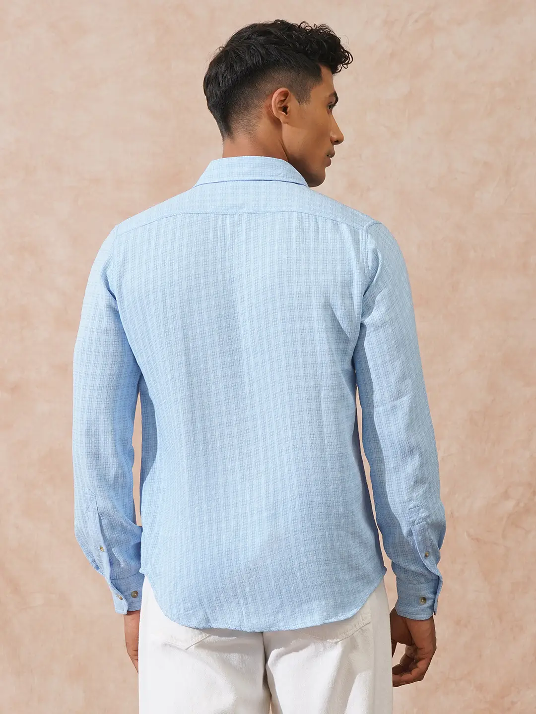 Textured Light Weight Shirt | Light Blue - Image 3