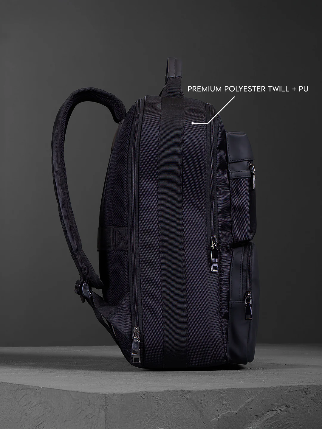 Textured Panel Backpack | Black (30L) - Image 3