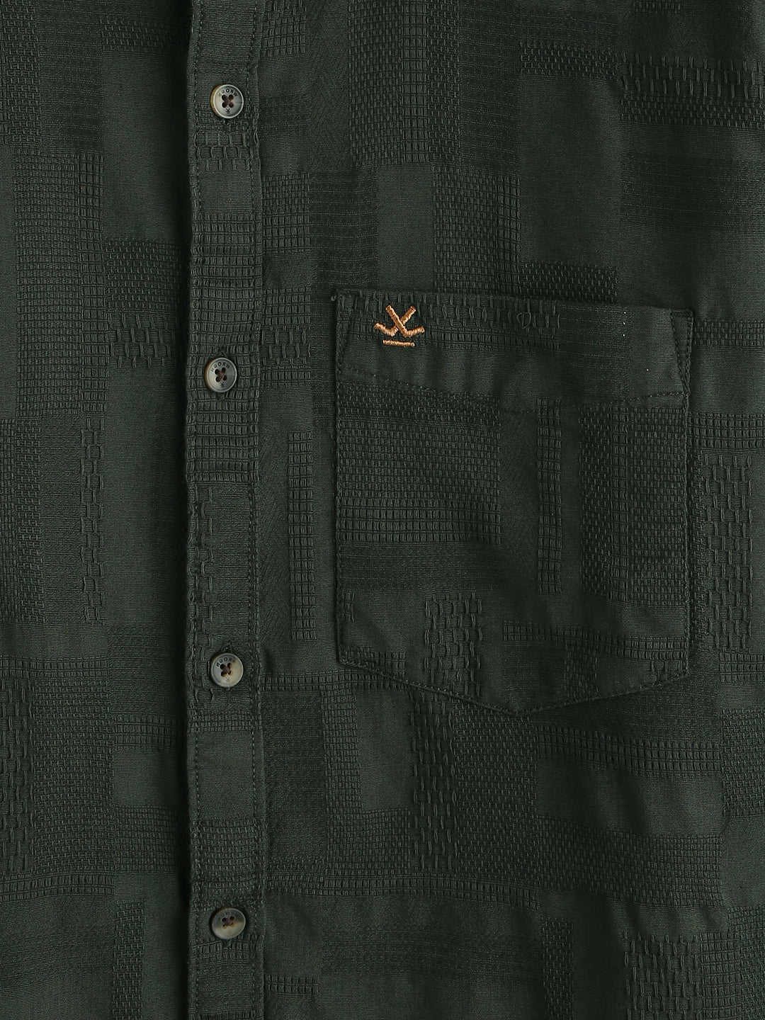 Textured Pure Cotton Shirt | Green - Image 2