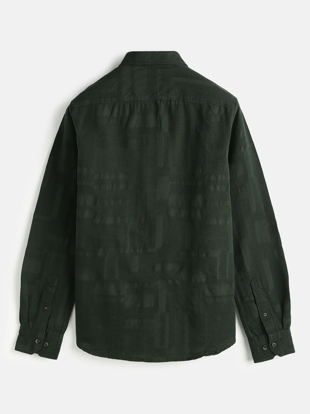 Textured Pure Cotton Shirt | Green - Image 3
