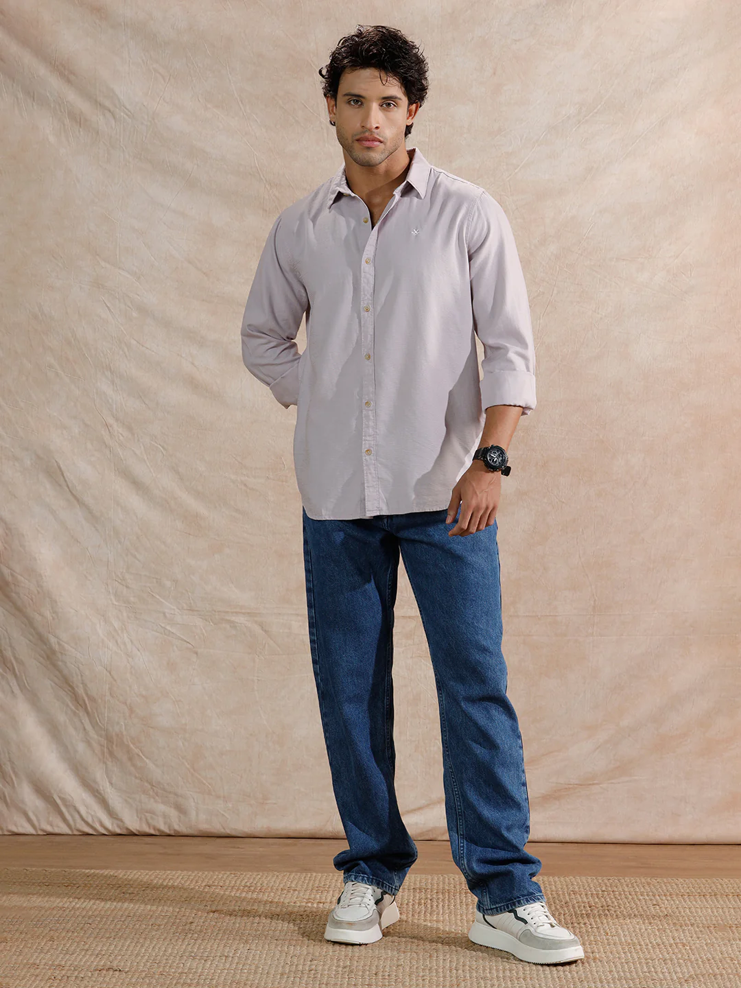 Textured Regular Fit T-Shirt | Purple - Image 2