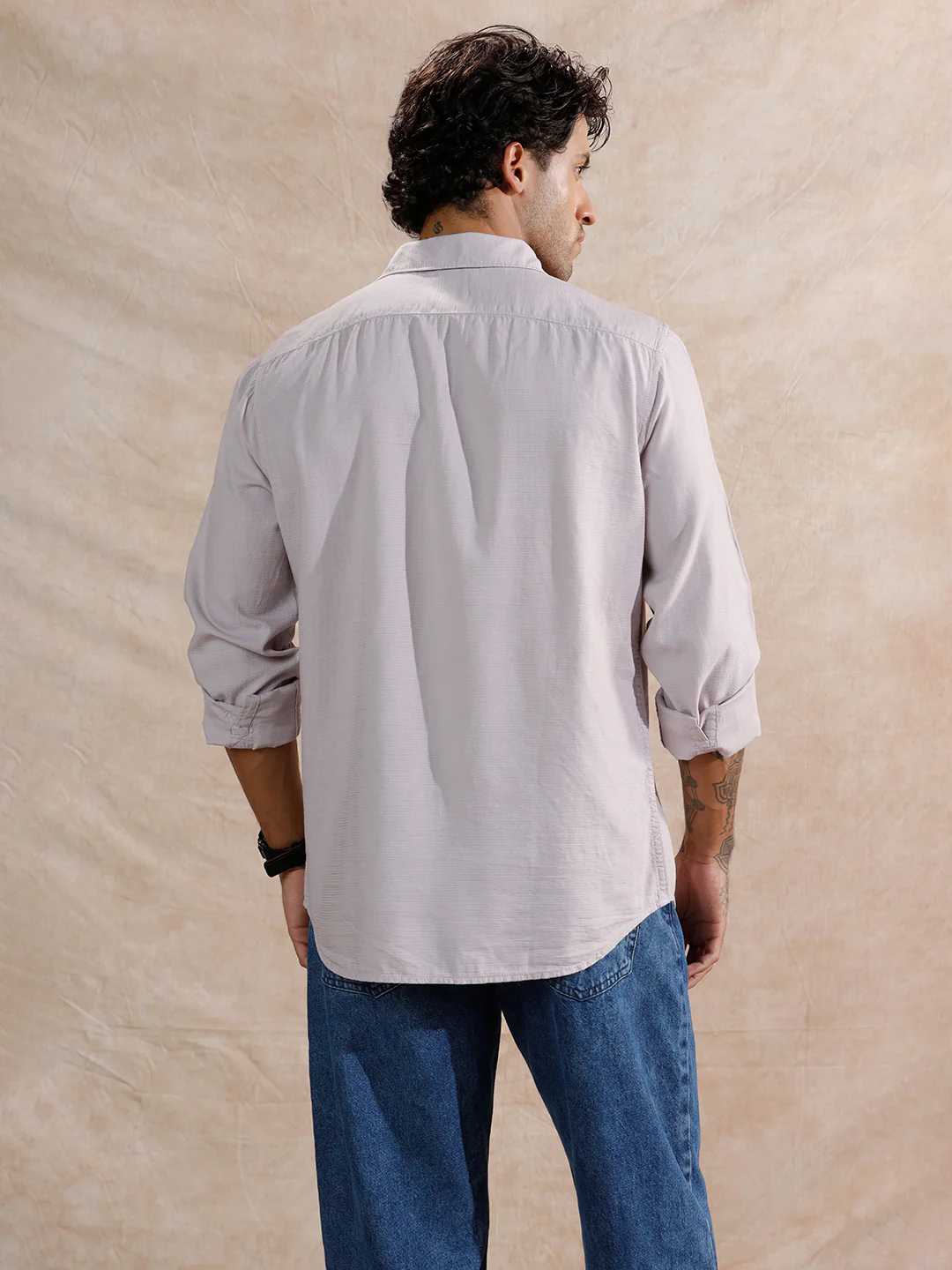 Textured Regular Fit T-Shirt | Purple - Image 3