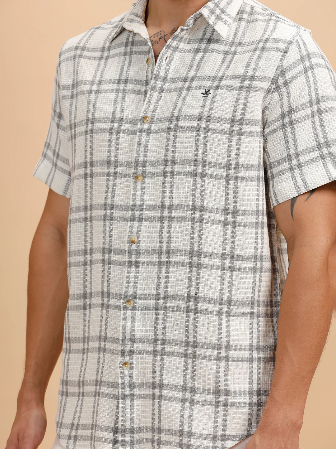 Textured Short Sleeve Shirt | Grey - Image 5