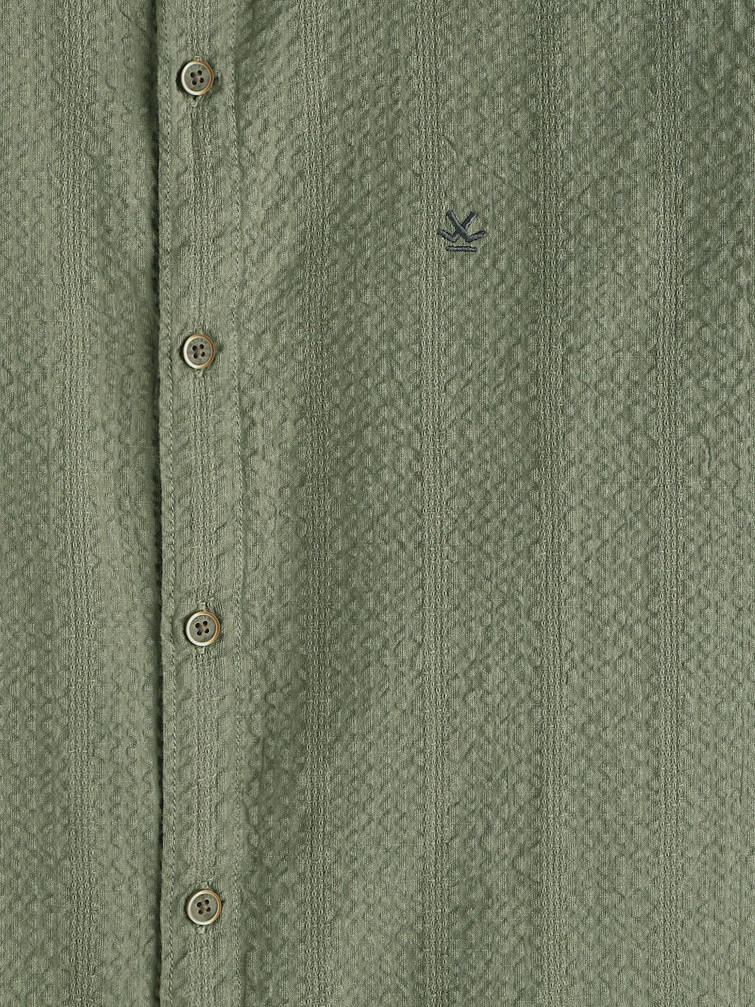 Textured Short Sleeve Shirt | Olive - Image 3