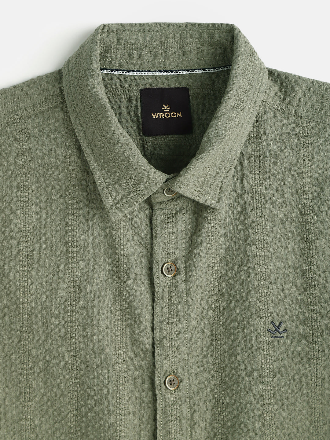 Textured Short Sleeve Shirt | Olive - Image 5