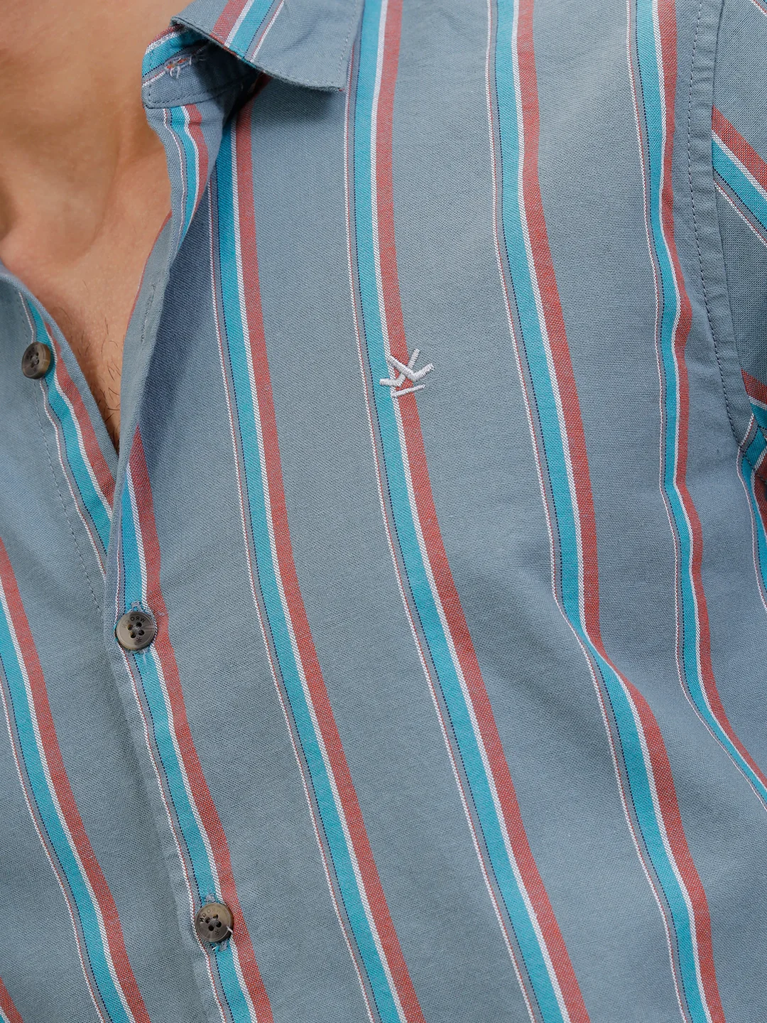 Textured Stripe Regular Fit Shirt | Grey - Image 5