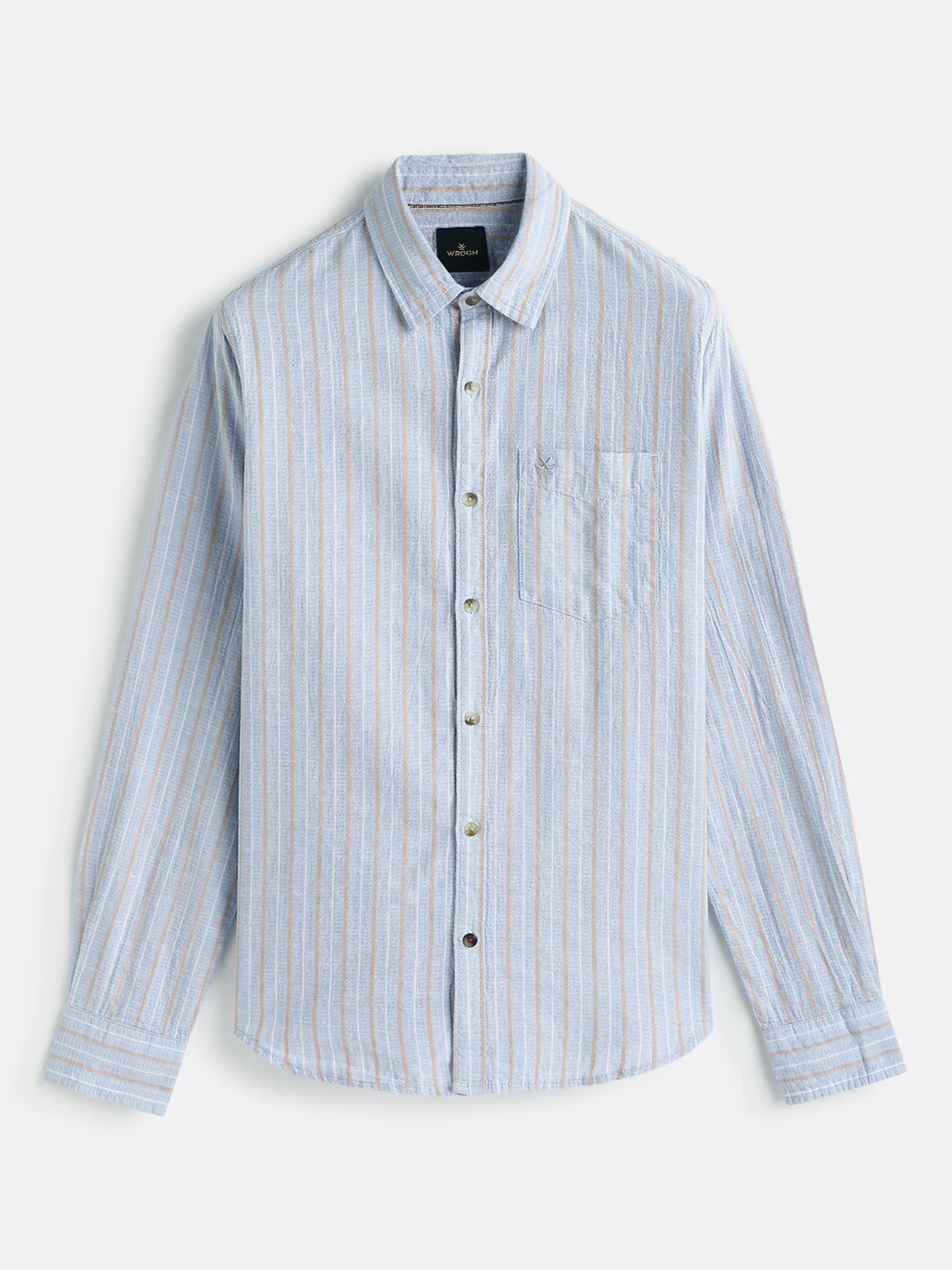 Textured Stripes Slim Fit Shirt | Light Blue - Image 2