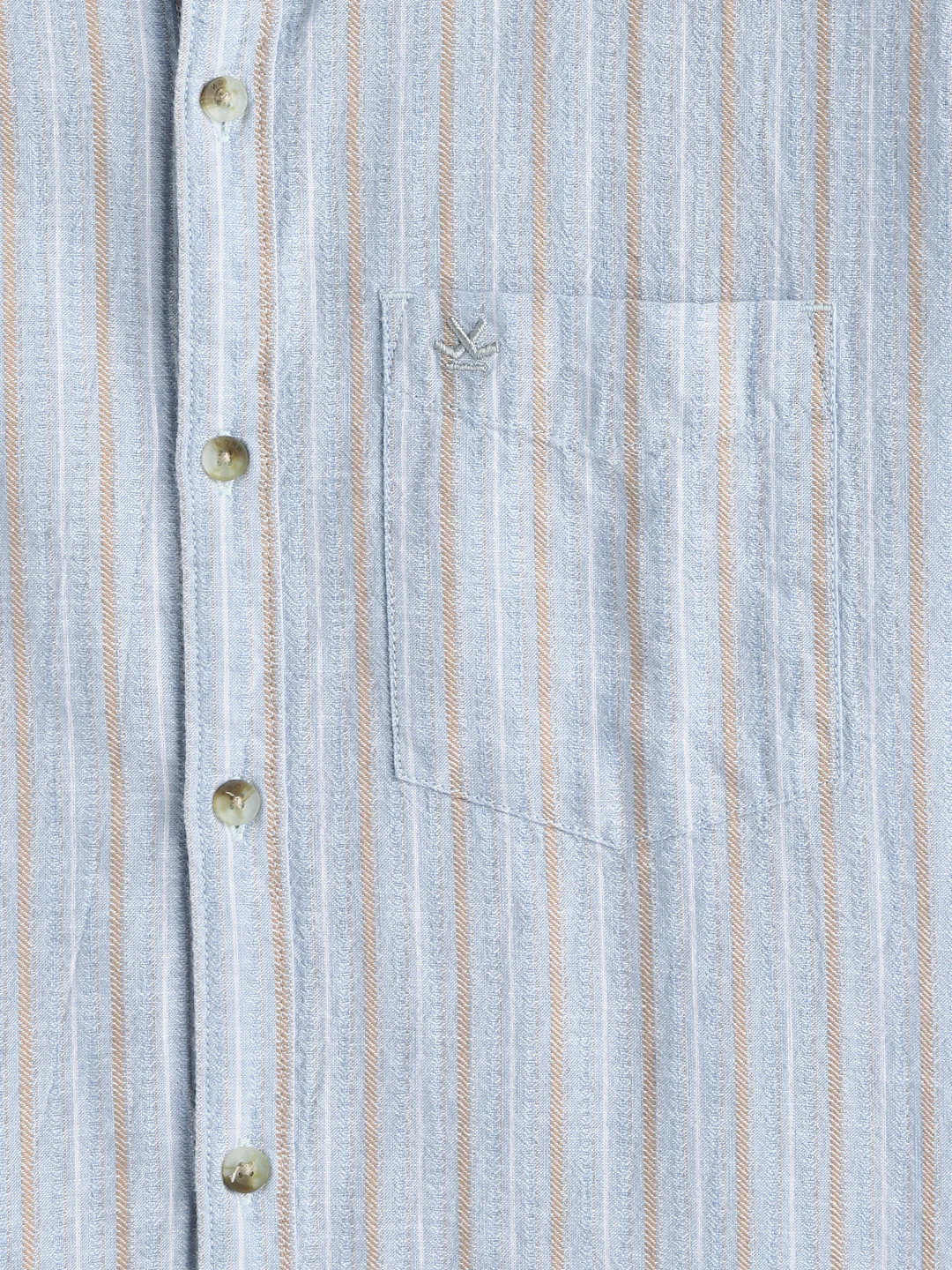 Textured Stripes Slim Fit Shirt | Light Blue - Image 3