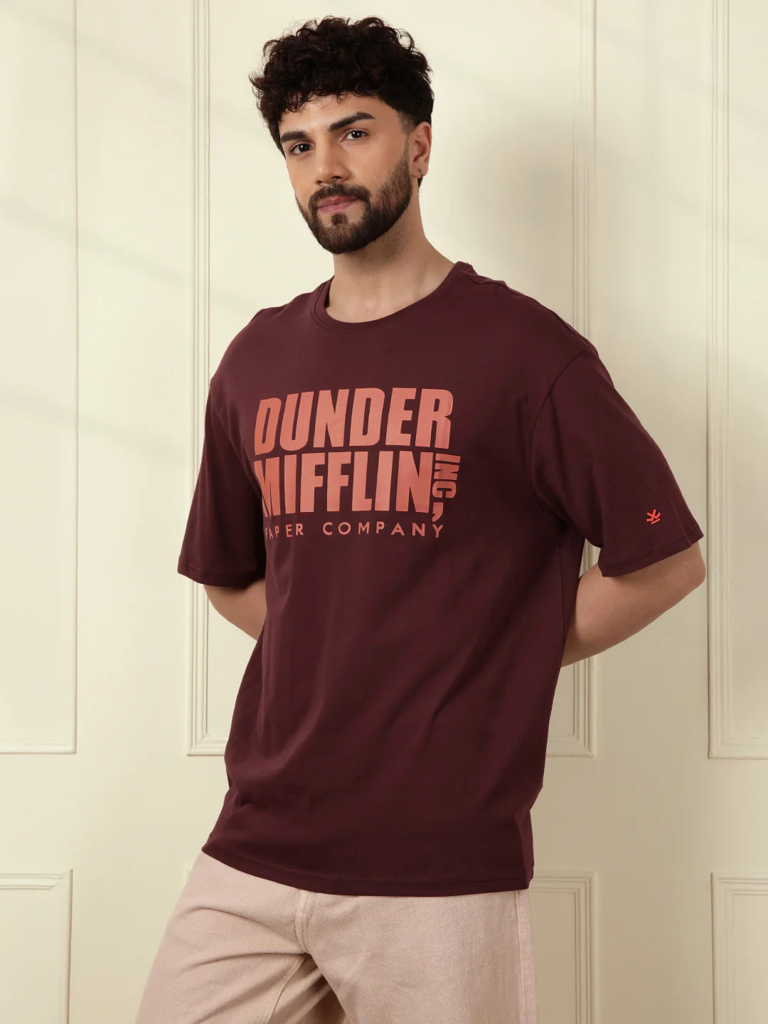 The Office - Wine Dunder Mifflin Printed T-Shirt - Image 4