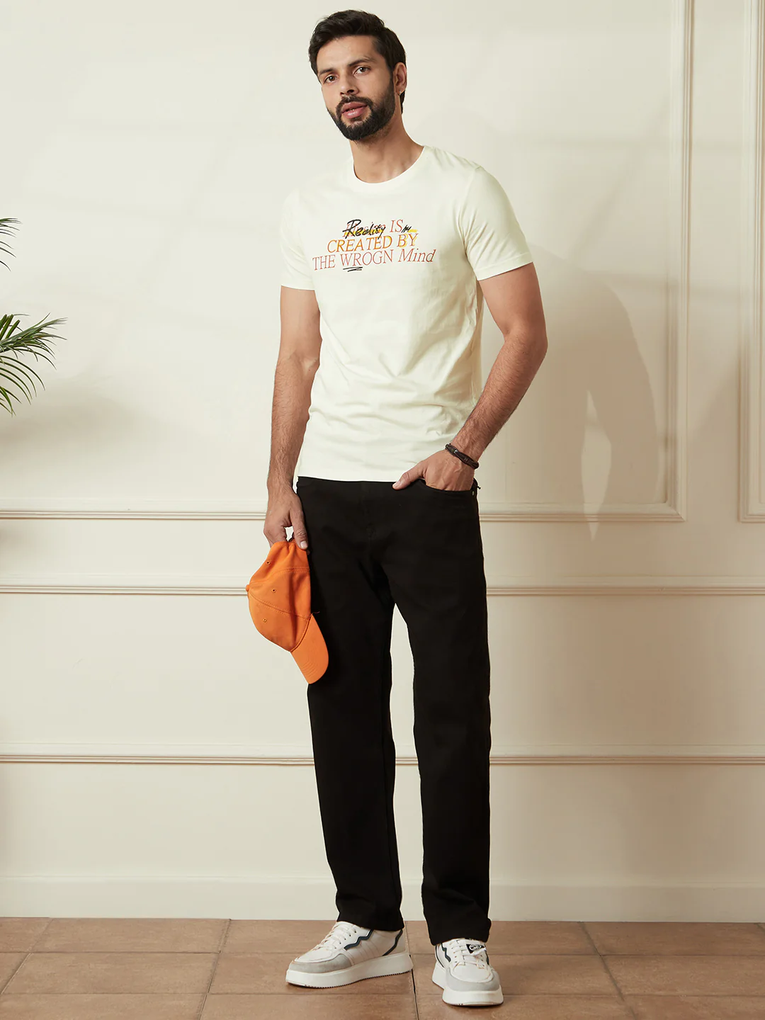 Typographic Printed T-Shirt | Off White - Image 2