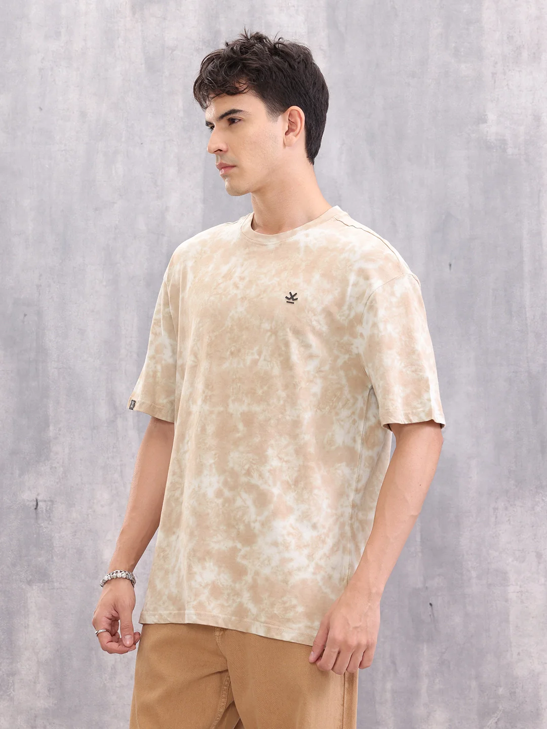 Tie Dye Oversize Crew Neck T-Shirt I White - Image 4