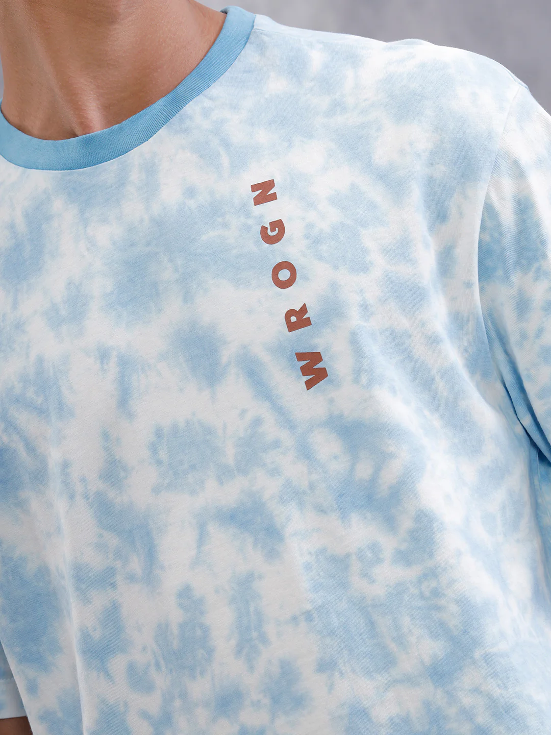 Tie-Dye Oversized Fit Cotton T-Shirt | Blue - Image 4