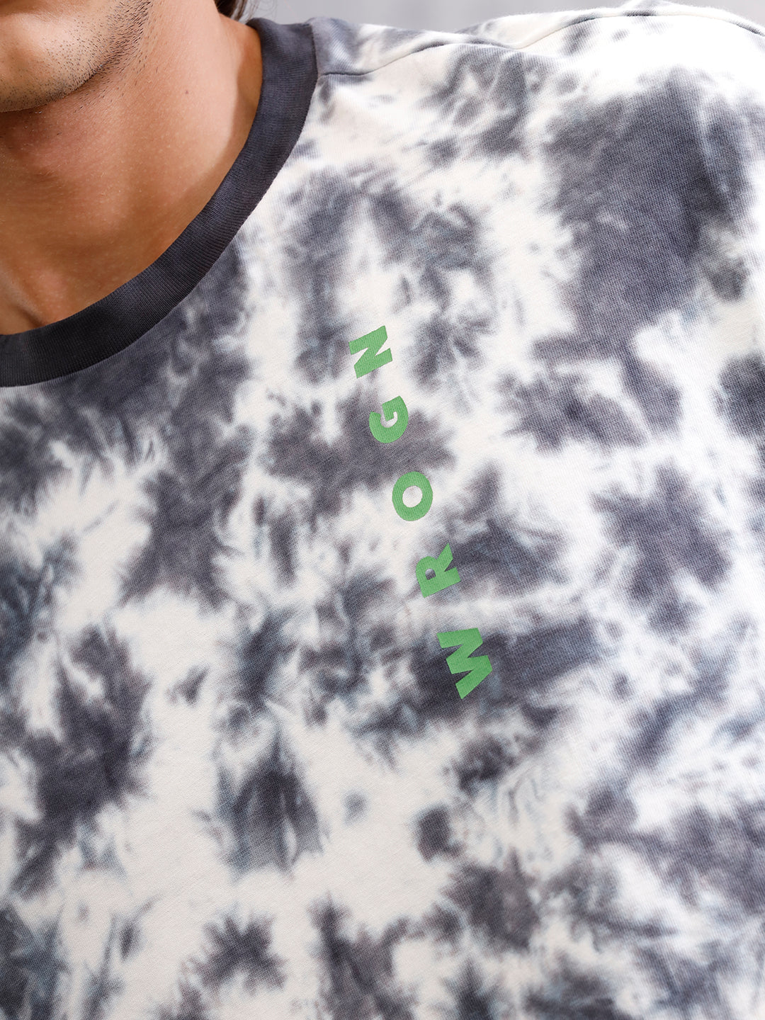 Tie-Dye Oversized Fit Cotton T-Shirt | Dark Grey - Image 4