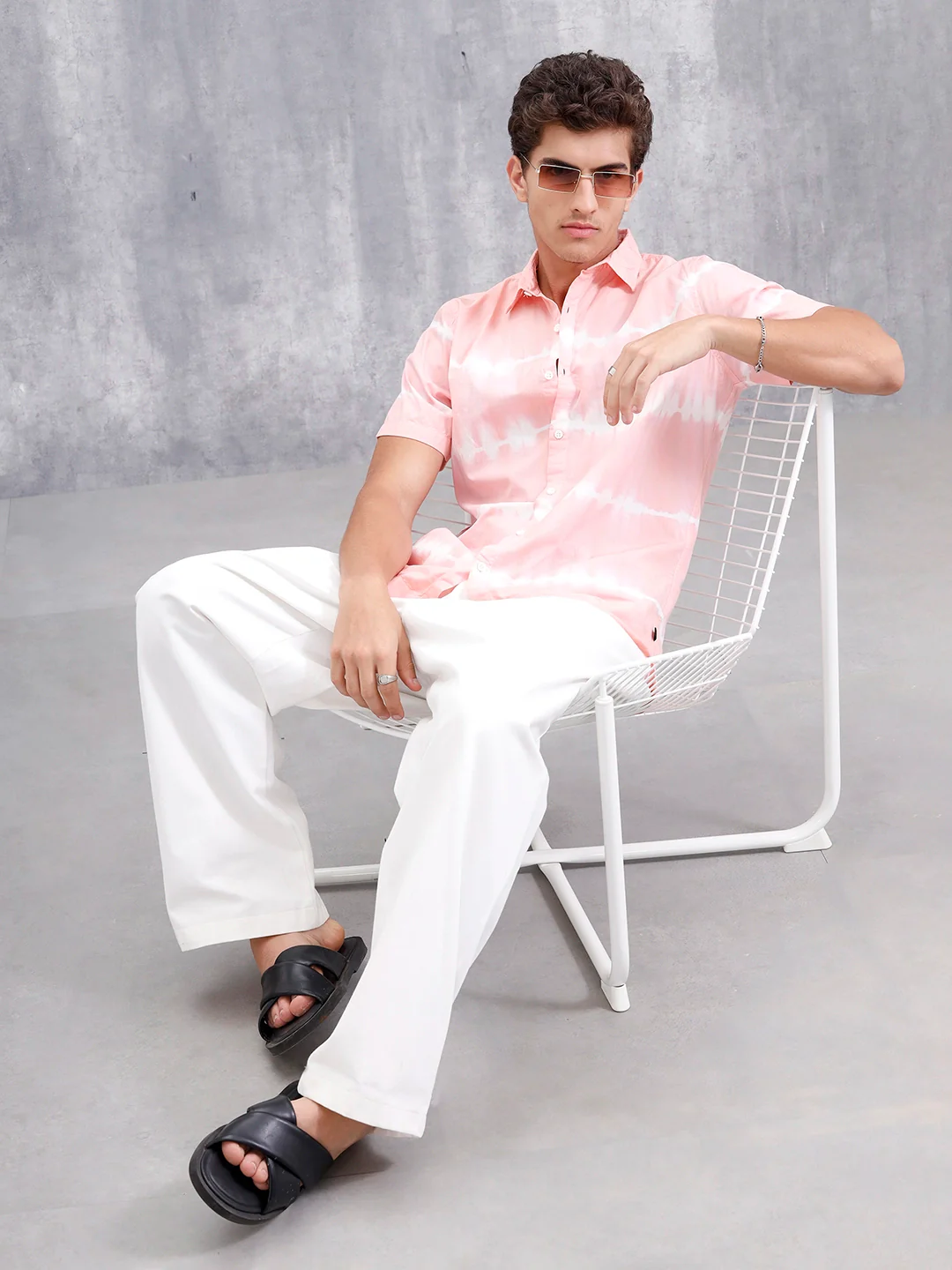 Tie Dye Printed Regular Fit Shirt | Pink - Image 2