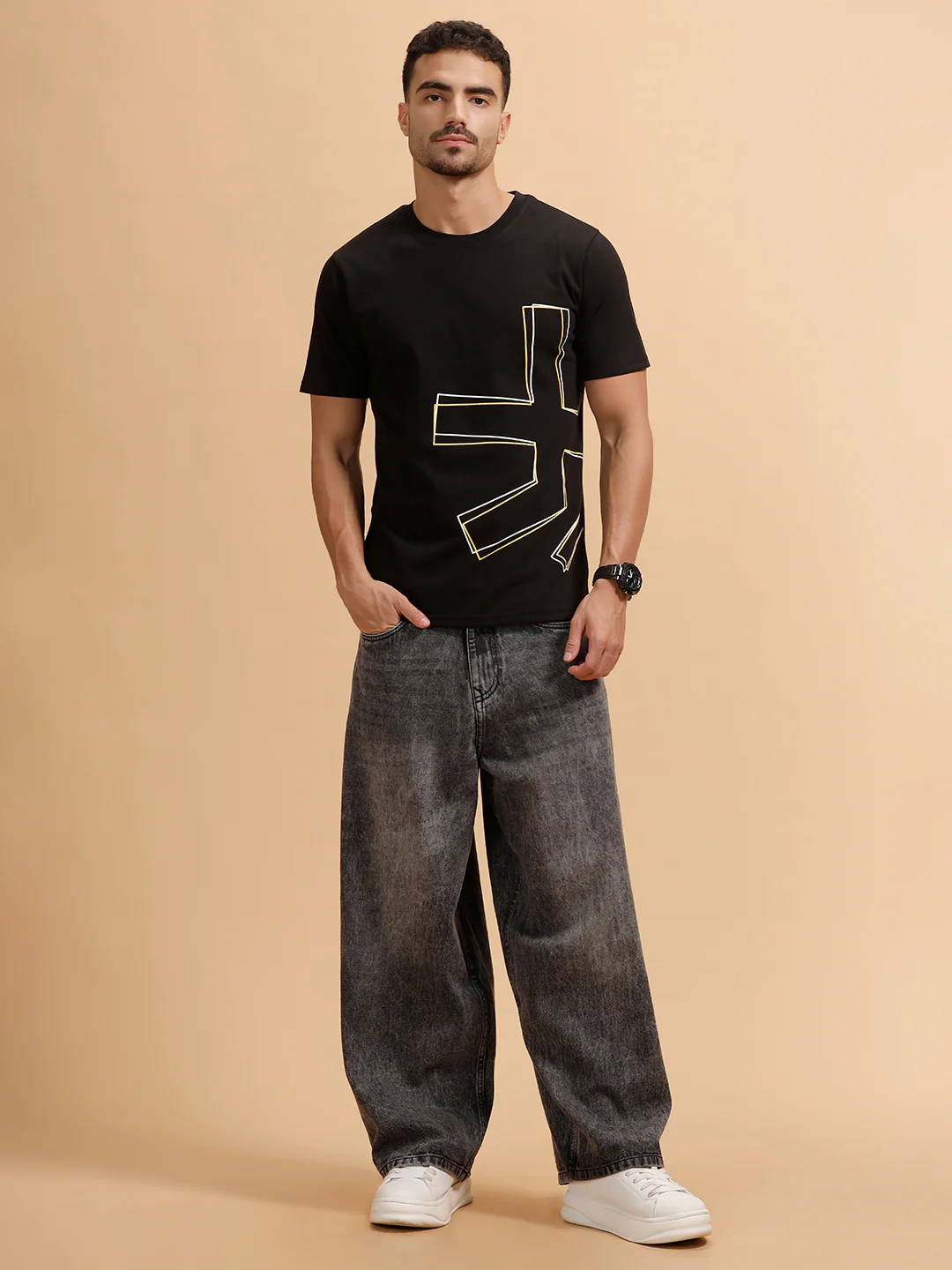 Tilt Shift Logo Printed T-Shirt | Black - Image 2