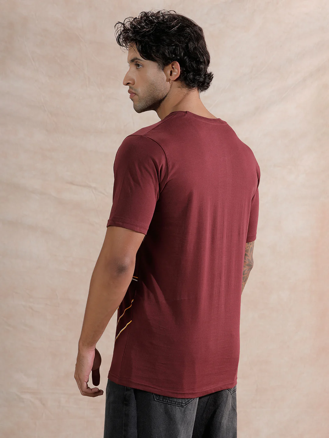 Tilt Shift Slim Fit T-Shirt | Maroon - Image 2