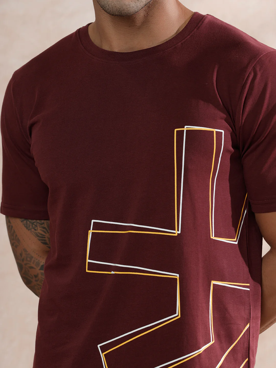 Tilt Shift Slim Fit T-Shirt | Maroon - Image 4