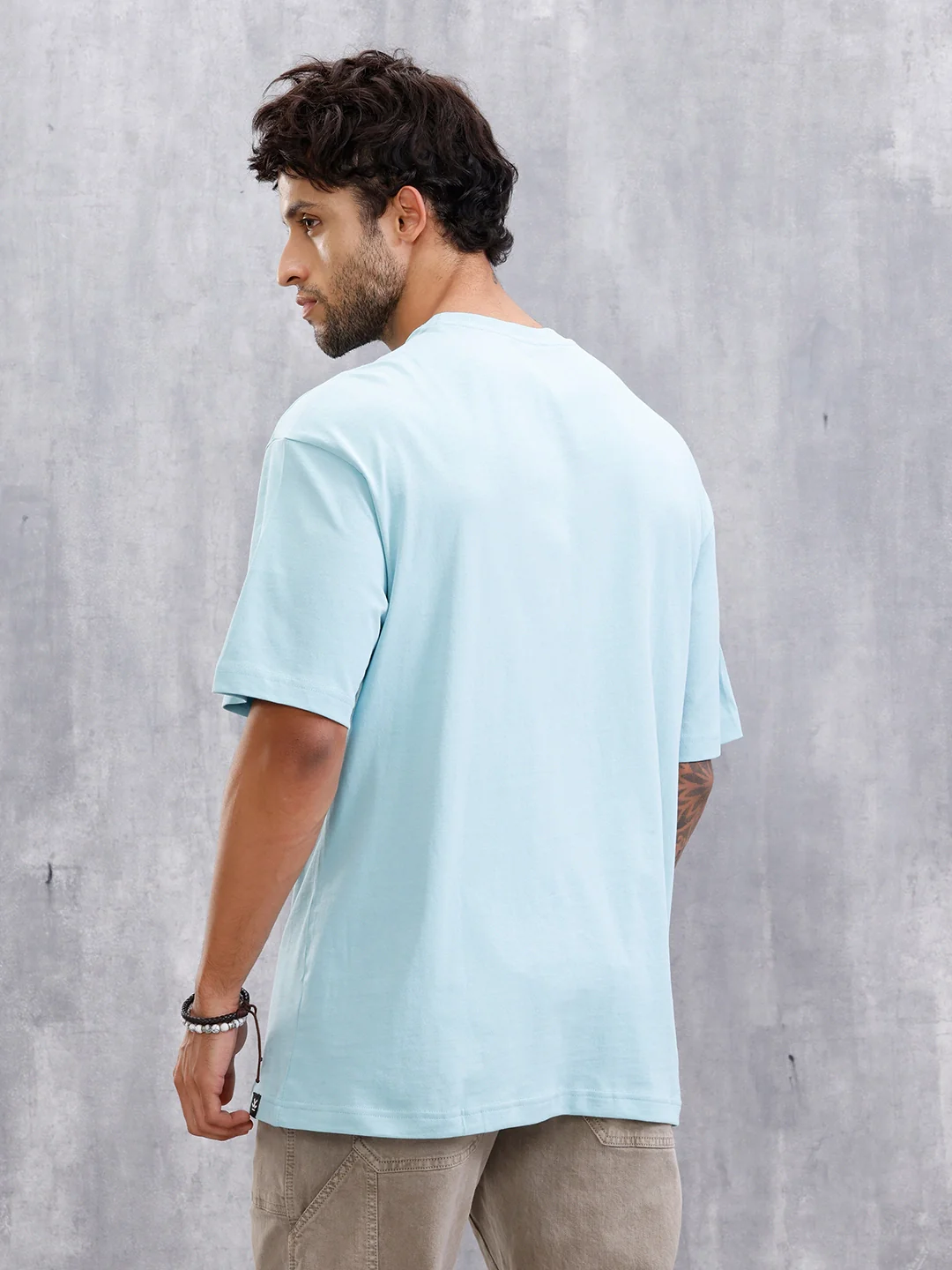 Timeless Casette Graphic Printed Oversized Fit Tshirt | Light Blue - Image 3