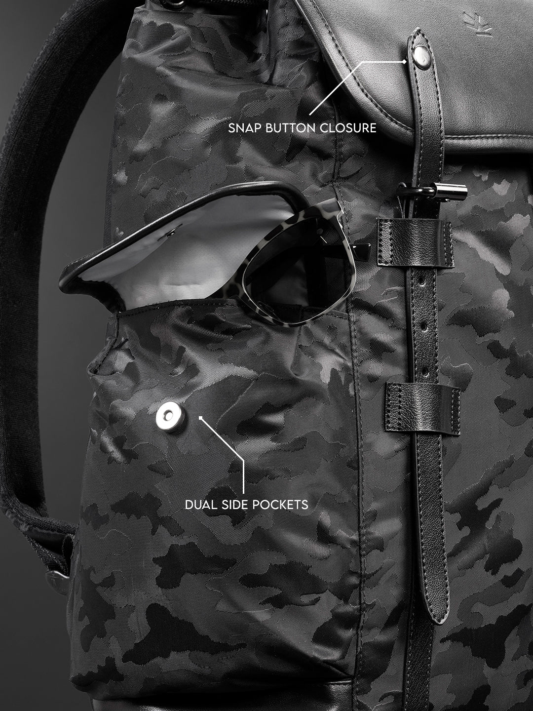 Tonal Camo Backpack | Black (30L) - Image 7