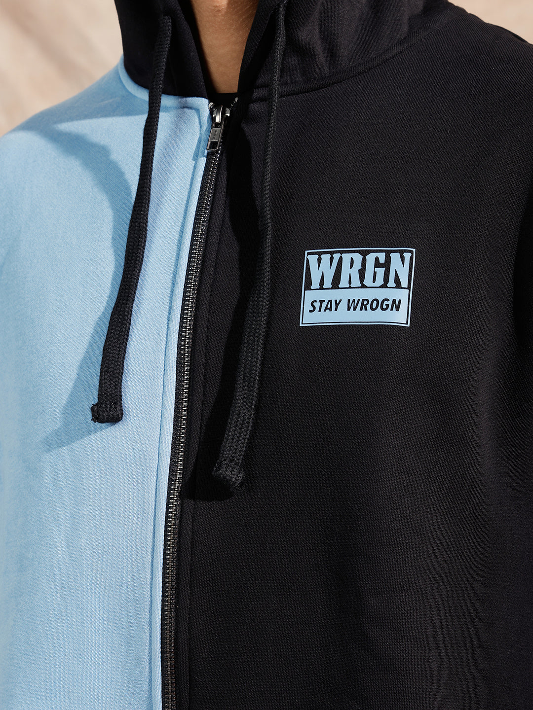 Tonal Colourblocked Hoodie | Black - Image 5