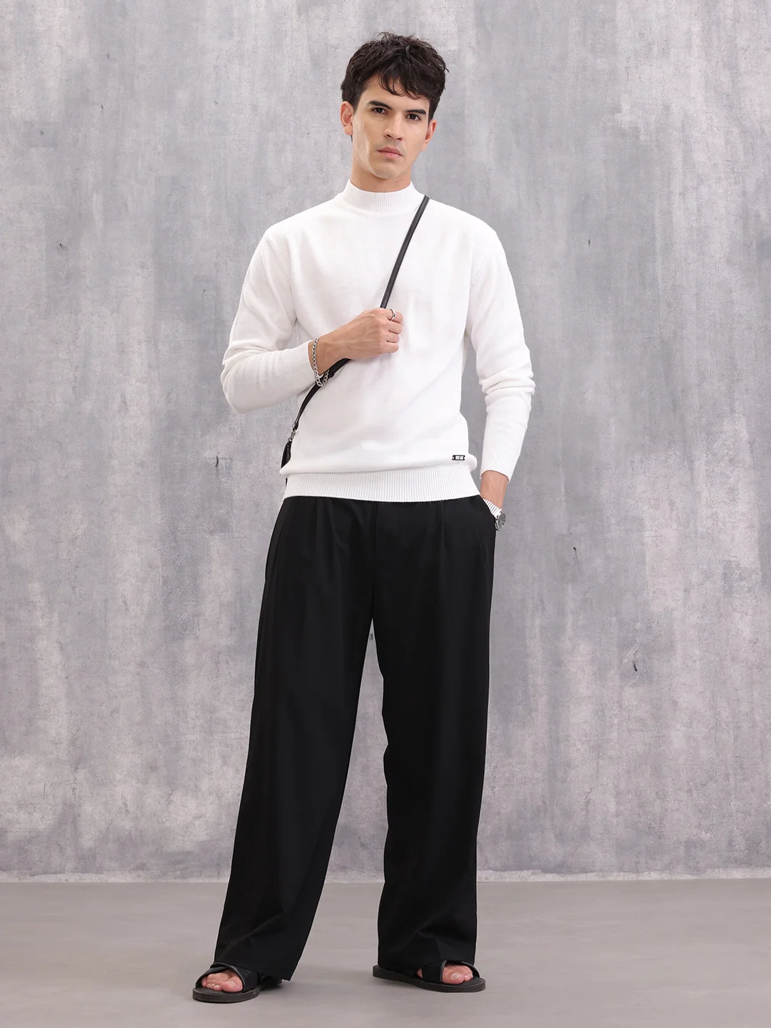 Turtle Neck Full Sleeve T-Shirt | White - Image 2