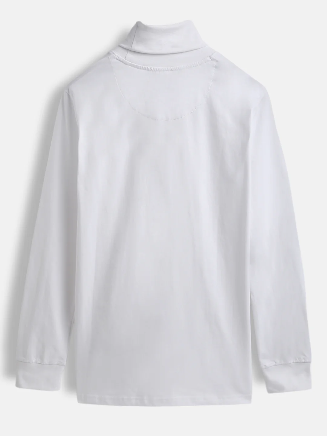 Turtle Neck Slim Fit T-Shirt | White - Image 2