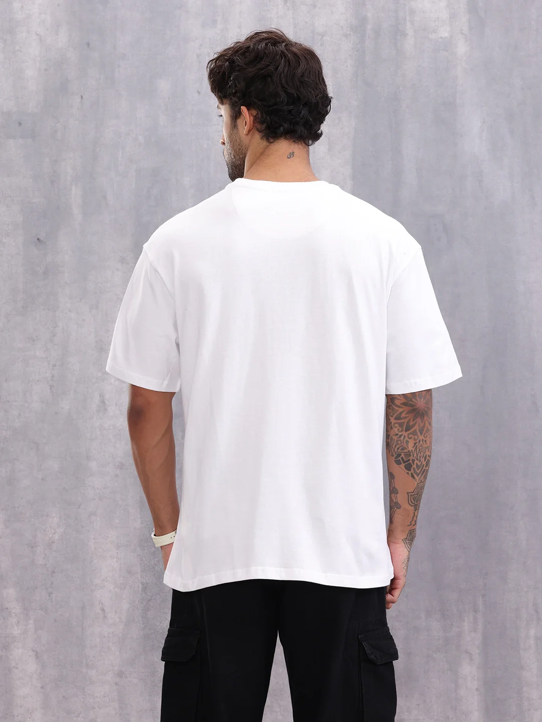 Typo Graphic Printed Oversized Fit T-shirt | White - Image 3