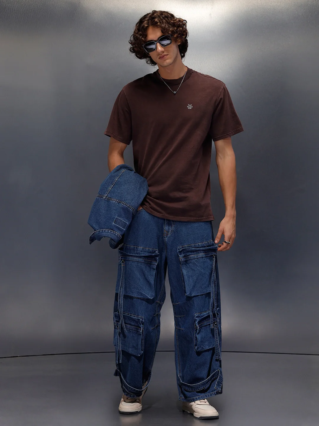 Ultra Utility Baggy Fit Cargo Denim  | Navy Blue - Image 2