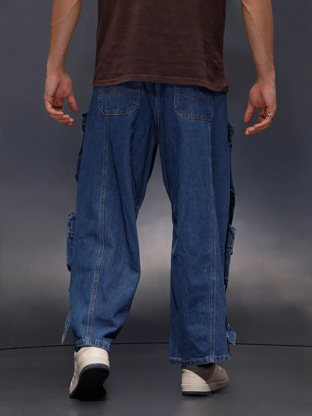 Ultra Utility Baggy Fit Cargo Denim  | Navy Blue - Image 3