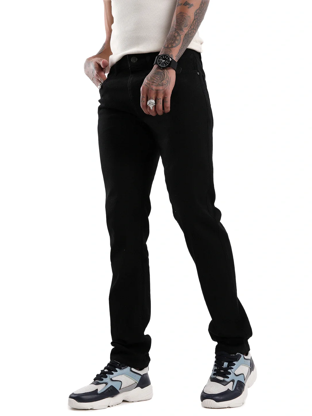 Urban Black Five Pocket Denim Jeans - Image 4
