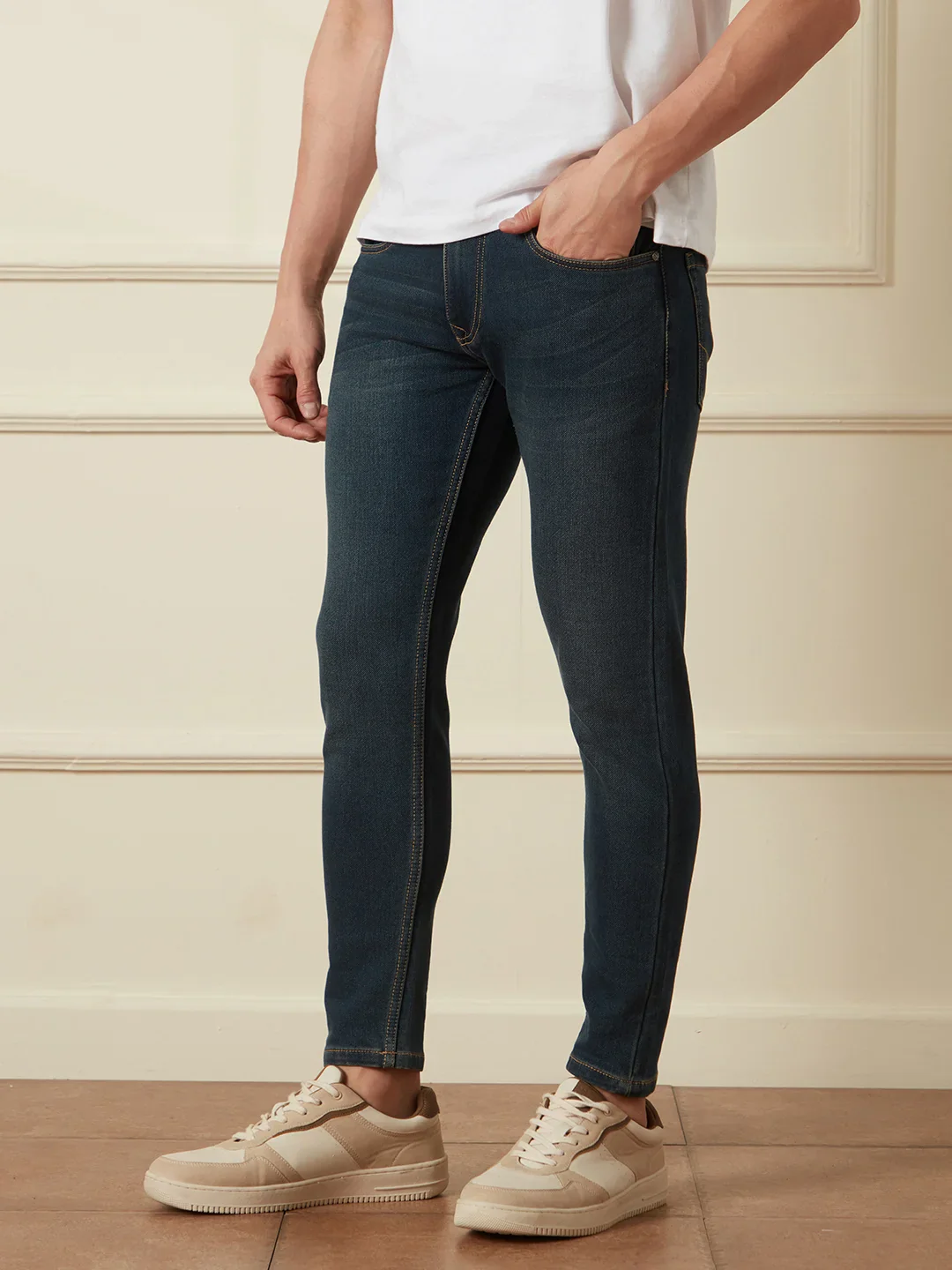 Faded Skinny Crop Jeans | Blue - Image 4