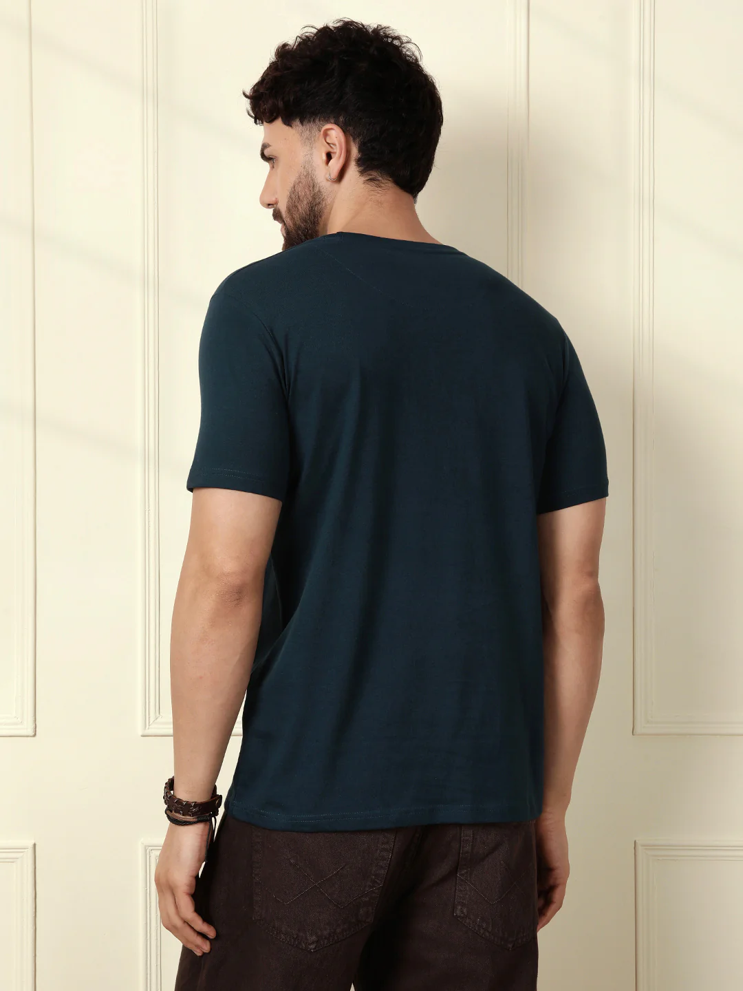 Flock Printed Tonal Logo T-Shirt | Teal - Image 3
