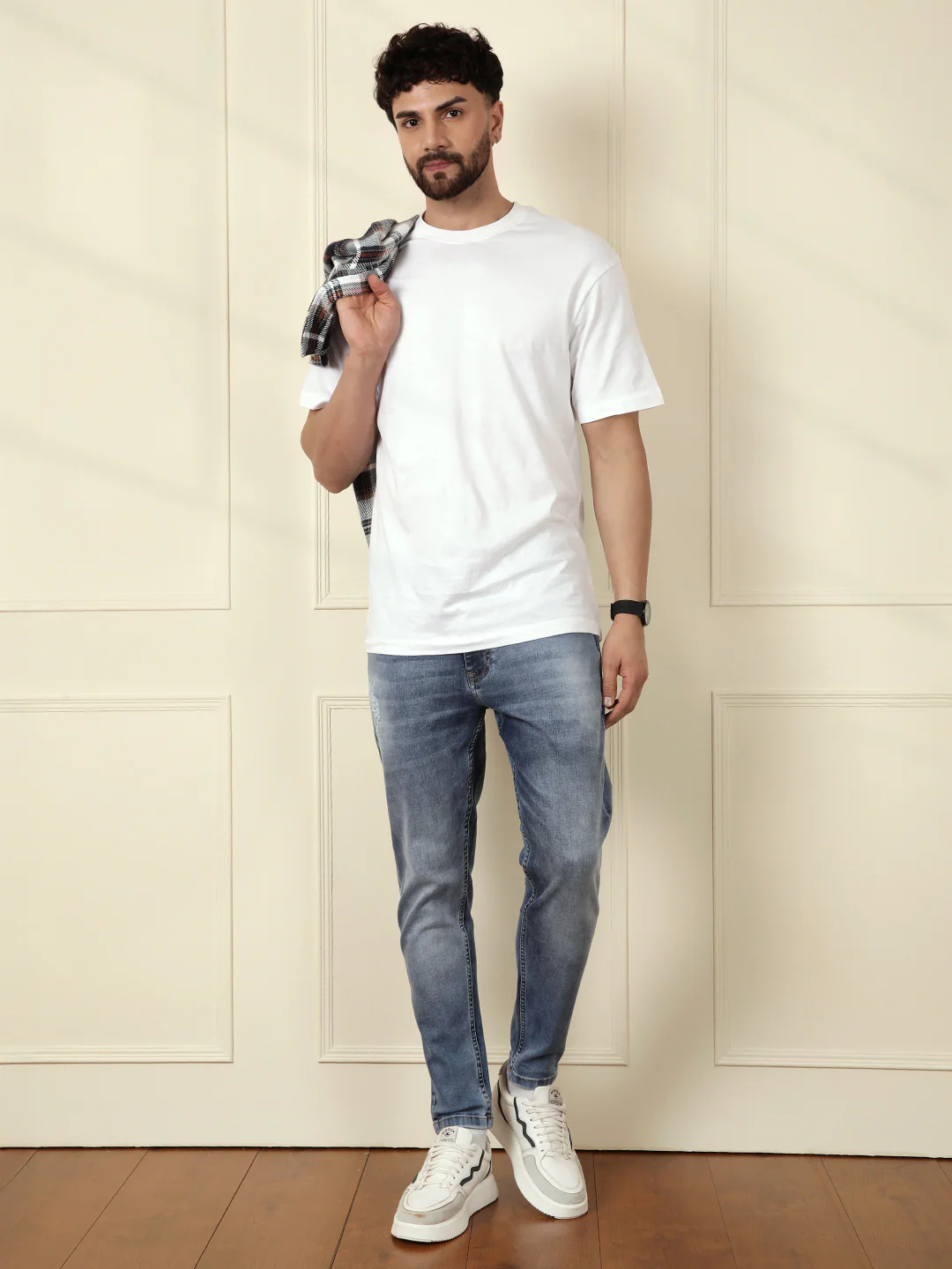 Vintage Faded Skinny Crop Jeans | Blue - Image 2