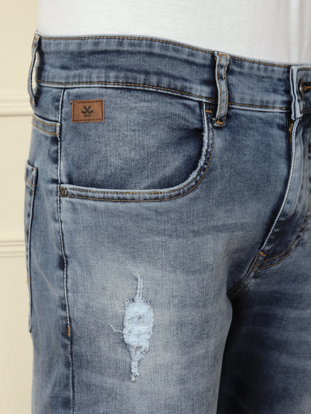 Vintage Faded Skinny Crop Jeans | Blue - Image 5
