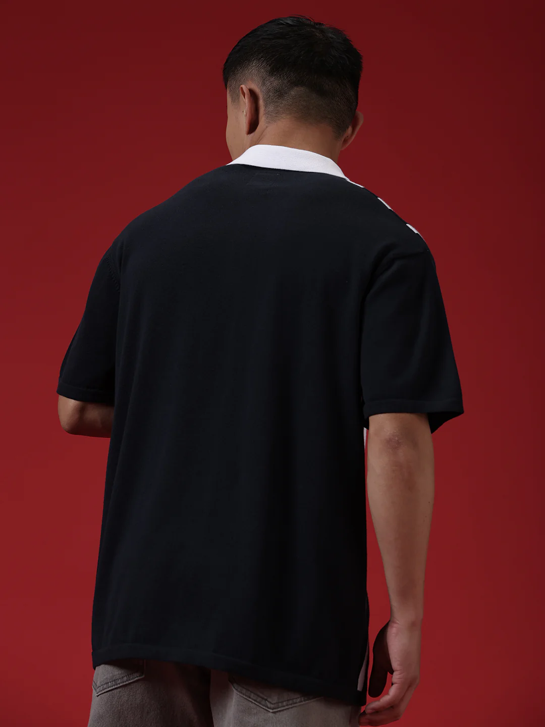 Vintage Stripes Flat Knit Navy Shirt - Image 4