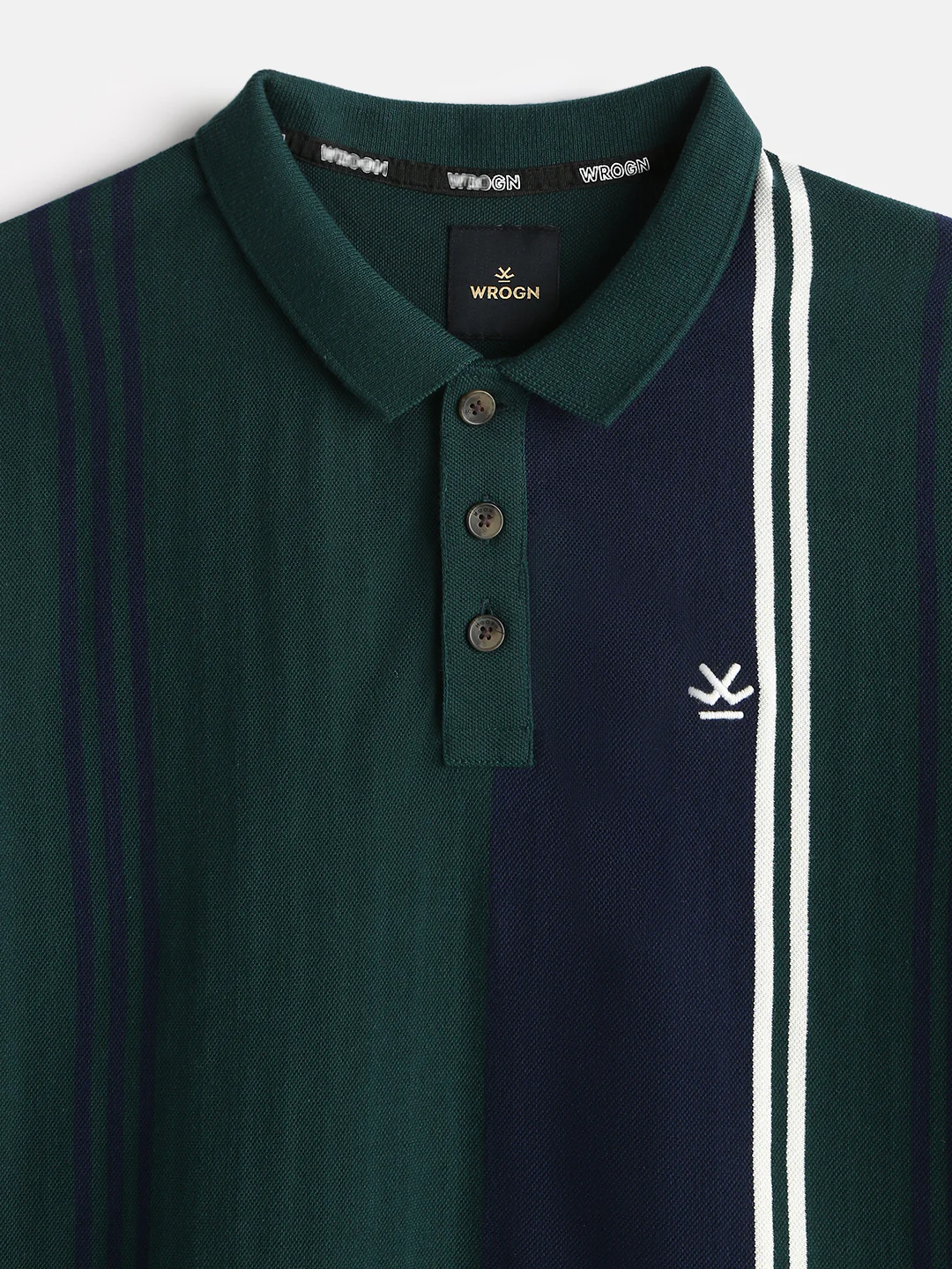 Vintage Stripes Yarn Dyed Polo T-Shirt | Dark Green - Image 5