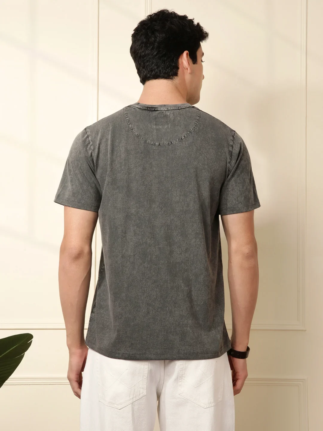 Washed Charcoal Slim Fit T-Shirt - Image 3