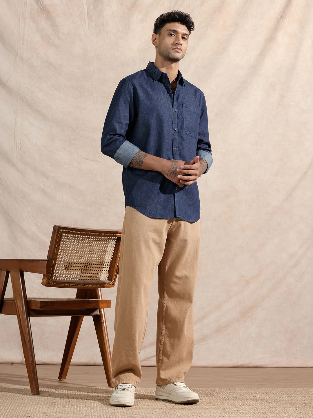 Washed Denim Regular Fit Shirt | Blue - Image 2