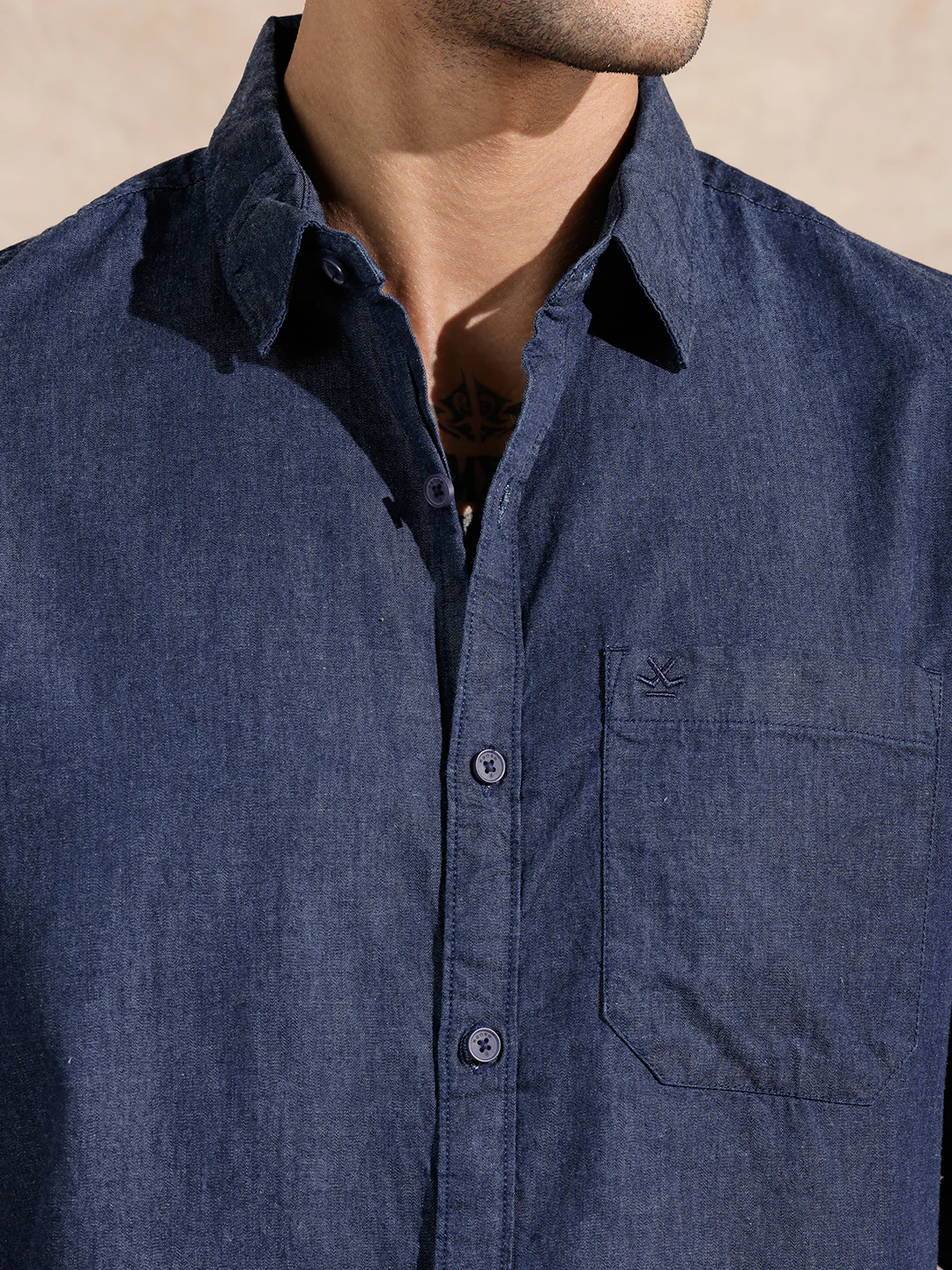 Washed Denim Regular Fit Shirt | Blue - Image 5
