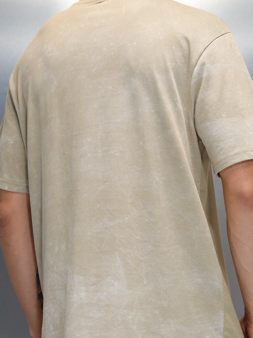 Washed Graphic Printed Oversized Fit T-Shirt | Khaki - Image 5