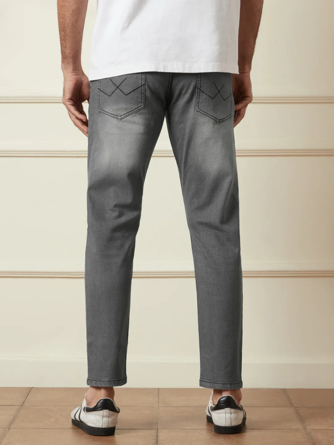 Vintage Wash Skinny Crop Jeans | Grey - Image 3
